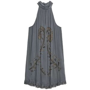 Zara embroidered halter dress